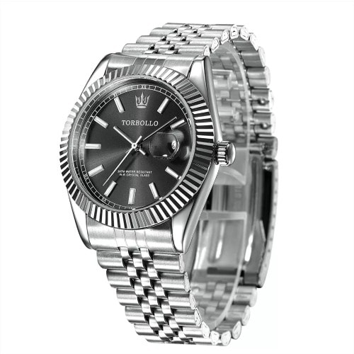 Men Stainless Steel Wristwatch - Silver
