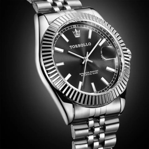 Men Stainless Steel Wristwatch - Silver