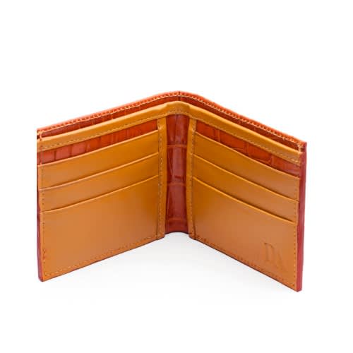 Detail Africa Croc Skin Saffiano Bifold Wallet