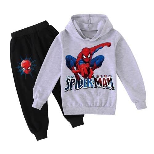 Unisex Spiderman 2ps Set Tracksuit - Gray & Black