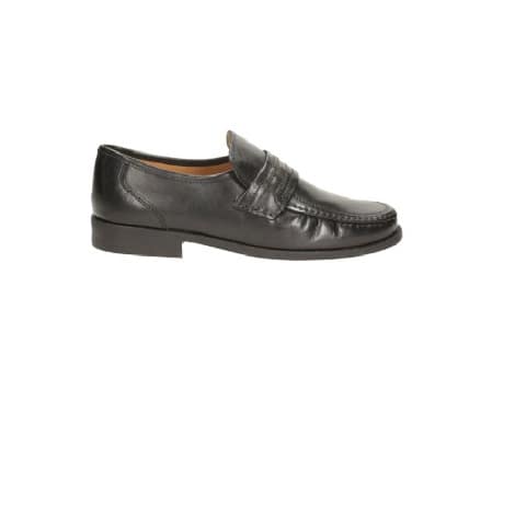 Bezel Edge Wide Fit Leather Shoe - Black