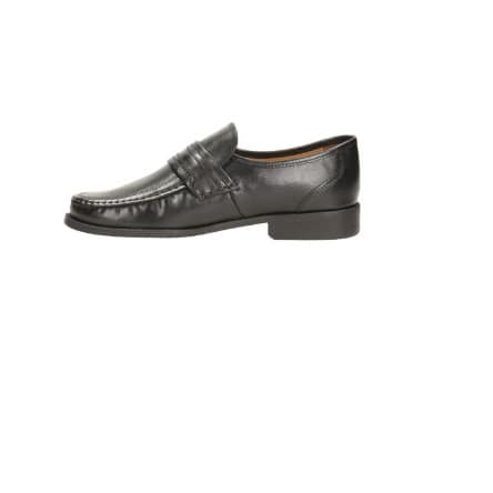 Bezel Edge Wide Fit Leather Shoe - Black