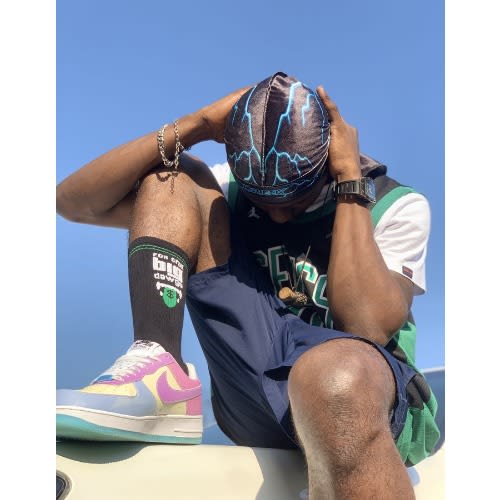 Creex  Velvet Durag- Black & Blue