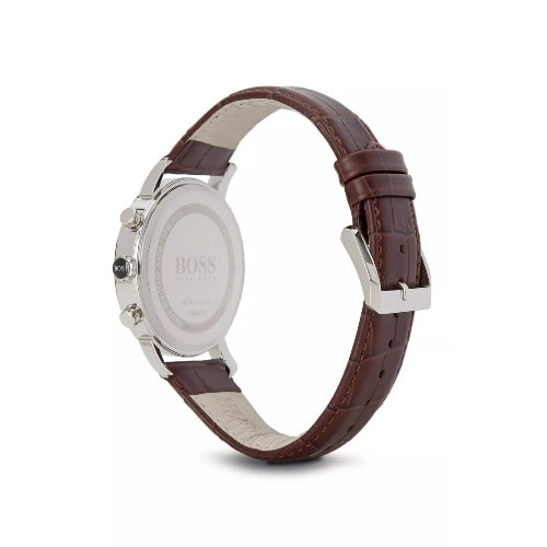 Chronograph White Dial Leather Men's Watch 1512871 - Brown