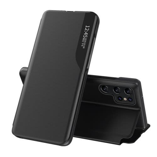 Leather Flip Case For Samsung S22 Ultra - Black