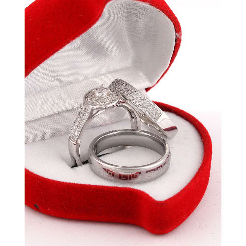 D. Sterling Silver Wedding Ring Set