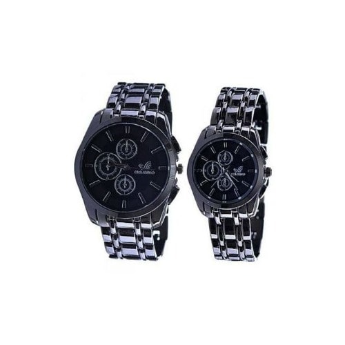 Couple Dial Wristwatch - Black