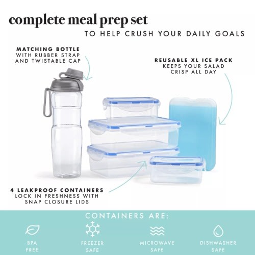 Fit & Fresh Deluxe Athleisure Lunch Bag Set - 7-Piece