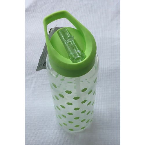 Dotted Straw Water Bottle - 700ml - Green