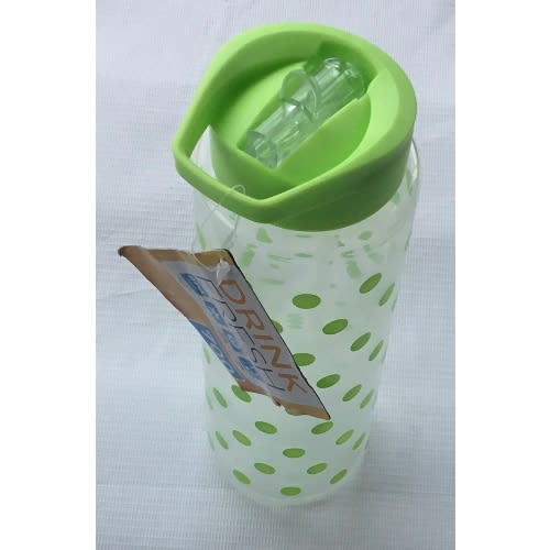 Dotted Straw Water Bottle - 700ml - Green