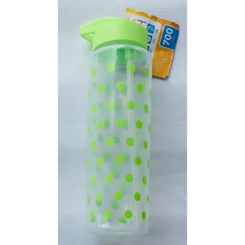 Dotted Straw Water Bottle - 700ml - Green