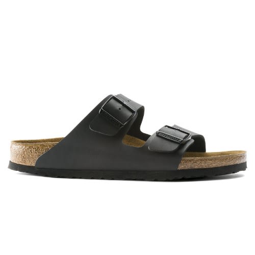 Unisex Two Buckle Black Leather Birkenstock