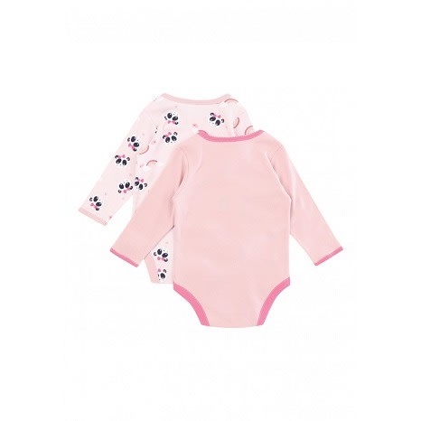 2pcs Baby Girls' Panda Bodysuits - Multicolour