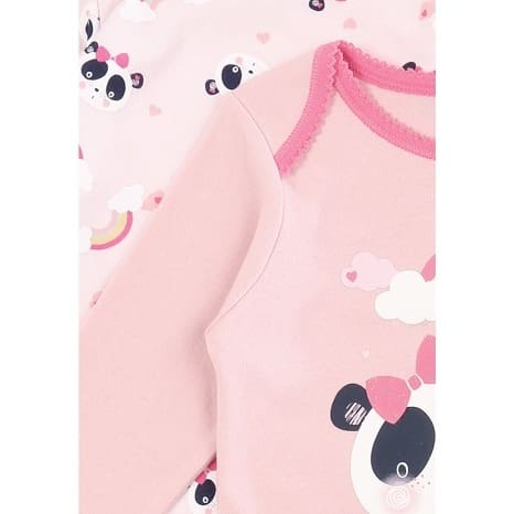 2pcs Baby Girls' Panda Bodysuits - Multicolour