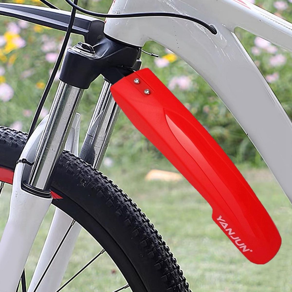 Mountain Bike Mudguard Set Adjustable Cycling Parts Protector Full Red