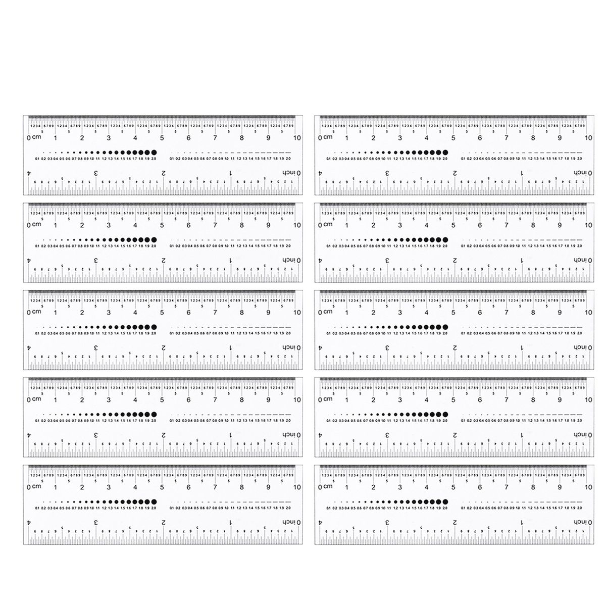 10PCS Fake Nails Measuring Ruler Transparent Nail Art PVC