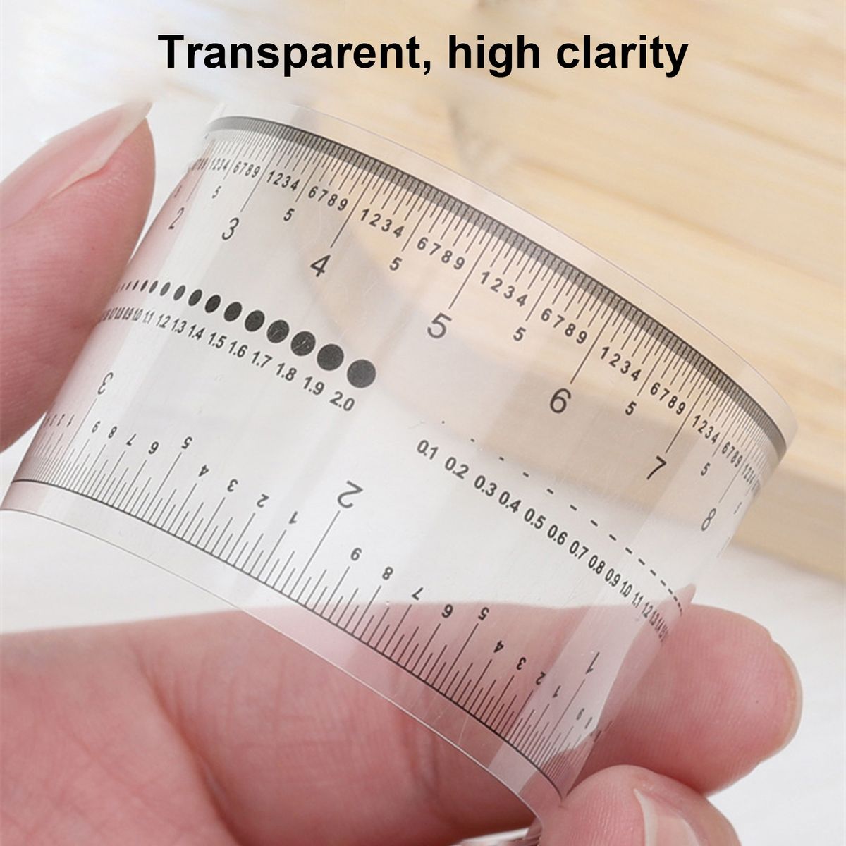 10PCS Fake Nails Measuring Ruler Transparent Nail Art PVC