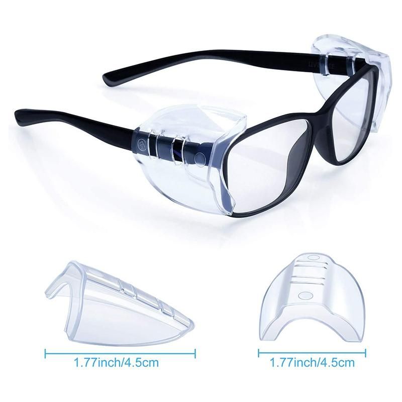 8 Pairs Safety Eye Glasses Side Slip Clear Flexible Slip on