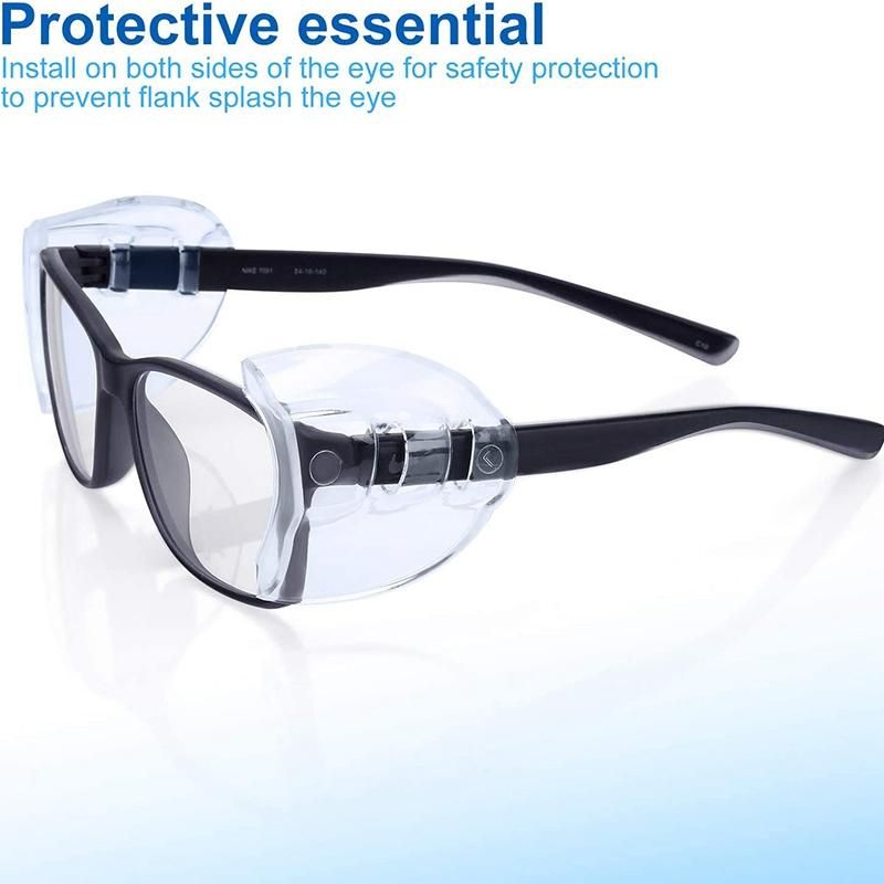 8 Pairs Safety Eye Glasses Side Slip Clear Flexible Slip on