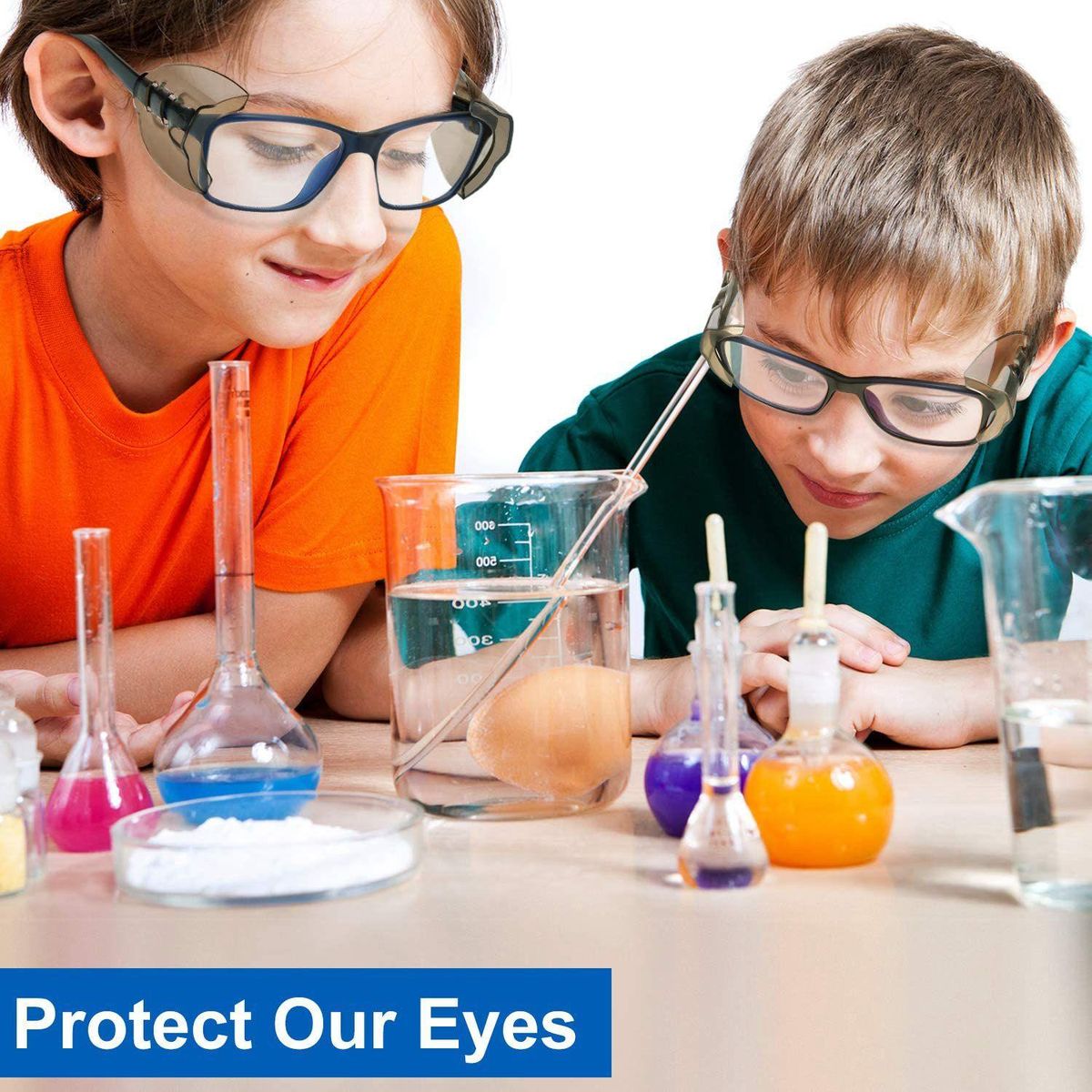 8 Pairs Safety Eye Glasses Side Slip Clear Flexible Slip on
