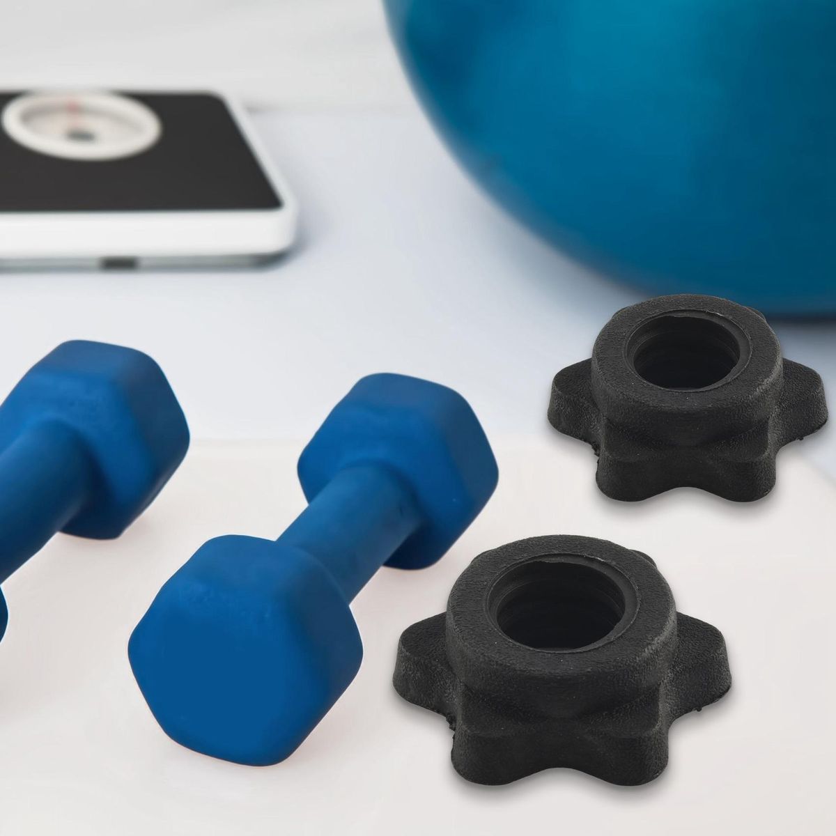 4 Pairs Dumbbell Hex NutDumbbell Rod Nut Collars For Barbells Training Sports