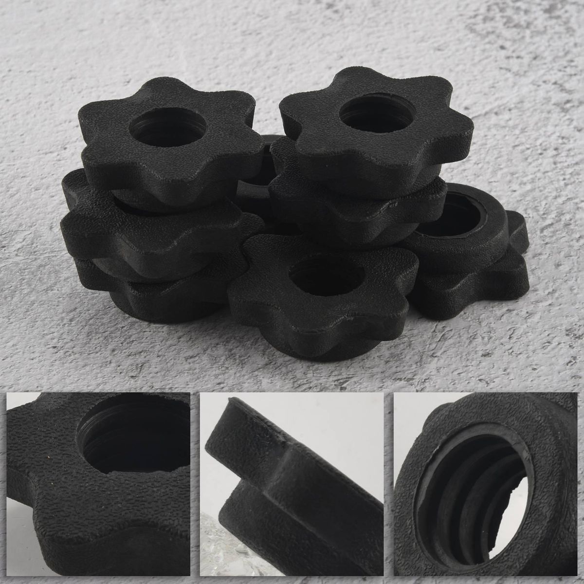 4 Pairs Dumbbell Hex NutDumbbell Rod Nut Collars For Barbells Training Sports