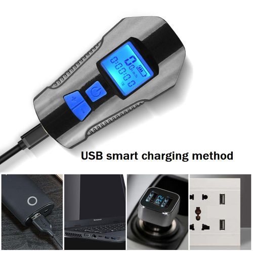 USB Bicycle Light Horn Flashlight Cycle Bike Speedometer