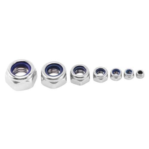 170Pcs/Set Lock Nuts Fastener M3/M4/M6/M8/M10/M12