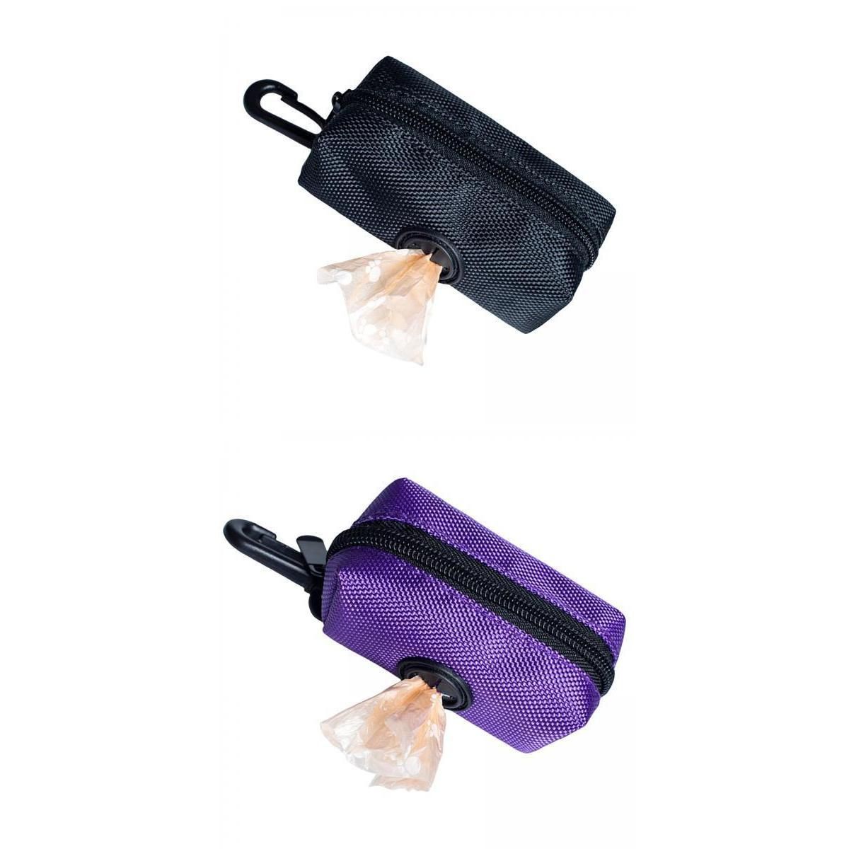 2Pcs Dog Poop Waste Bag Dispenser Holder Poo Bags Doggy Black Purple