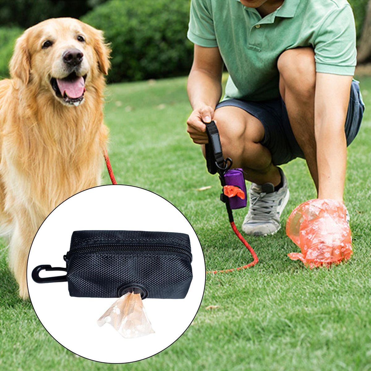 2Pcs Dog Poop Waste Bag Dispenser Holder Poo Bags Doggy Black Purple