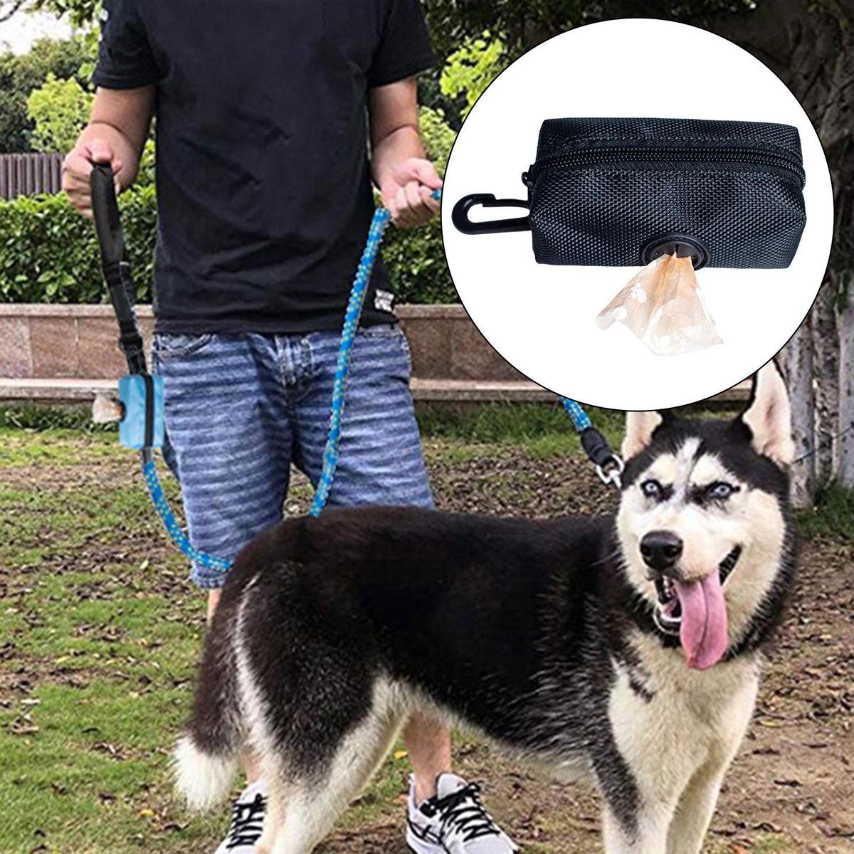 2Pcs Dog Poop Waste Bag Dispenser Holder Poo Bags Doggy Black Purple