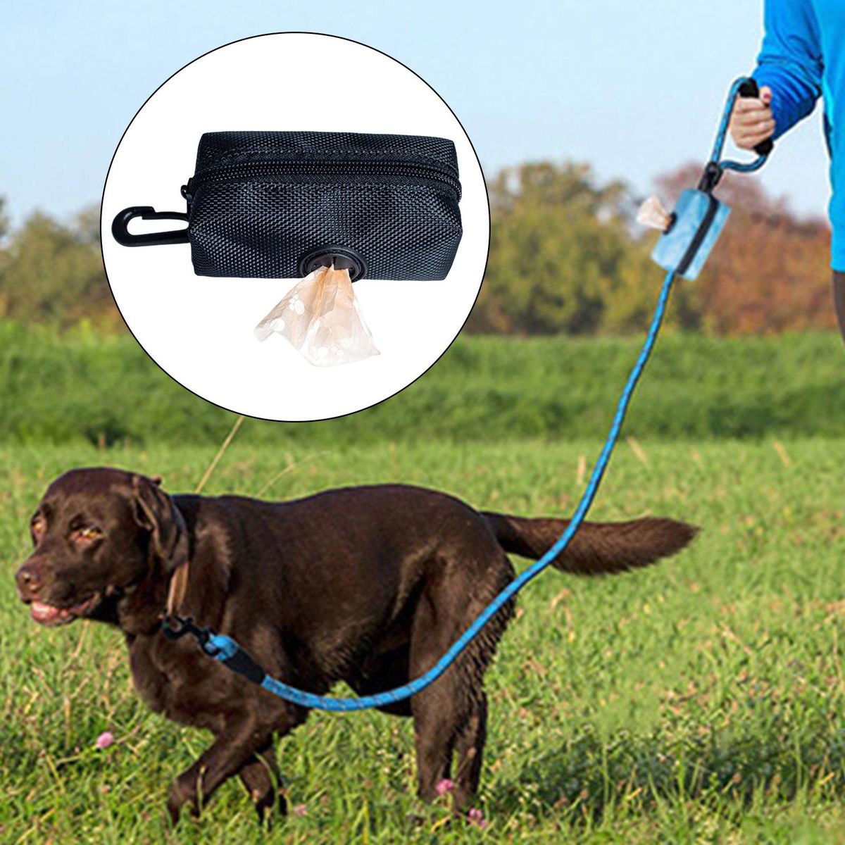 2Pcs Dog Poop Waste Bag Dispenser Holder Poo Bags Doggy Black Purple