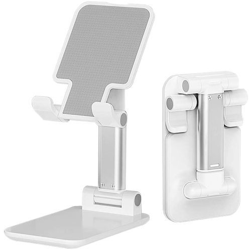 Adjustable Cell Phone Holder Foldable Tablet Stand, White