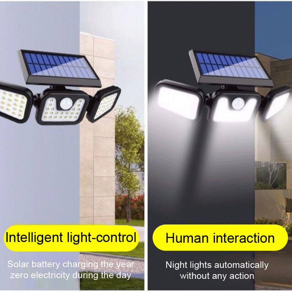High Brightness Home Solar-Powered Wall Lamp 74LED Angle