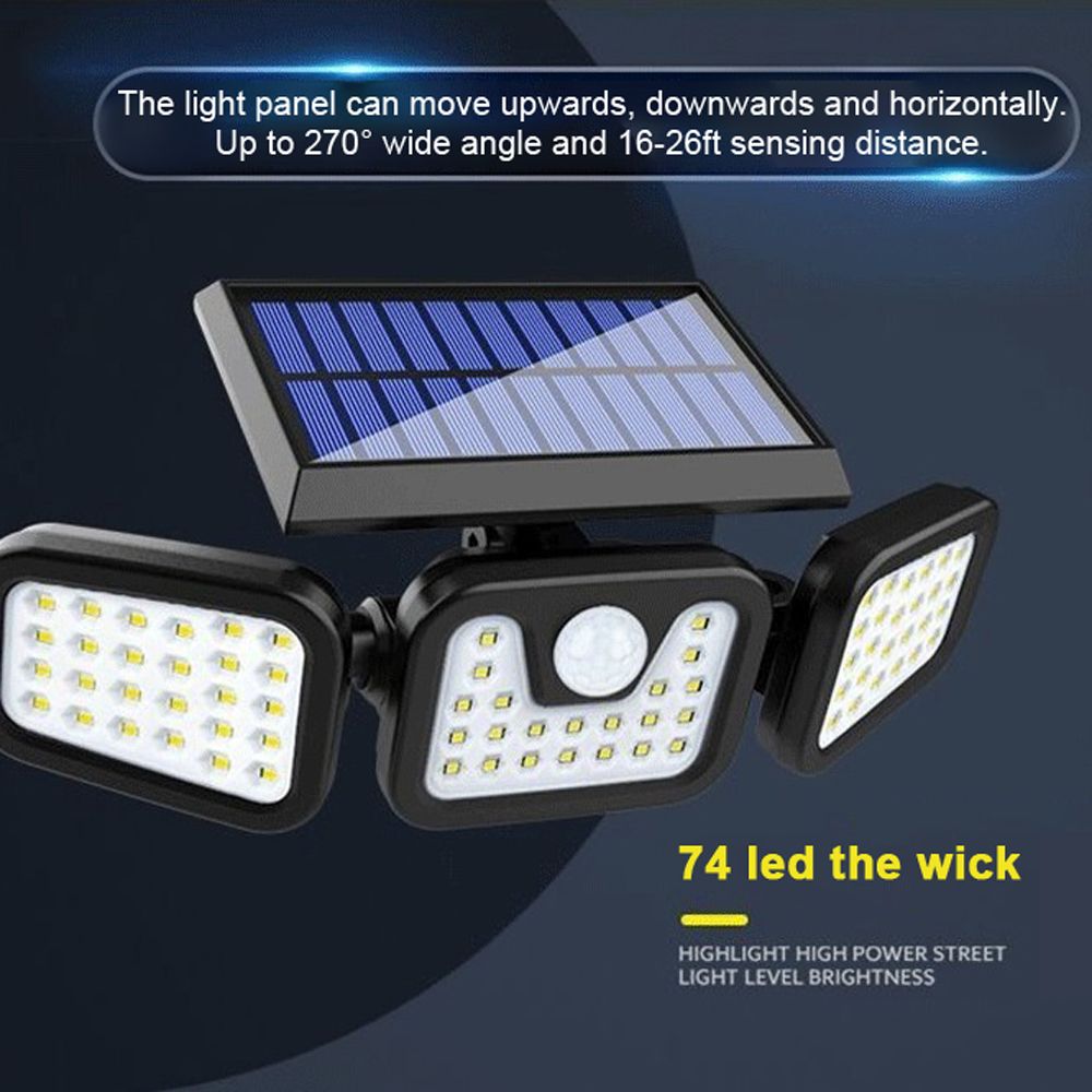 High Brightness Home Solar-Powered Wall Lamp 74LED Angle