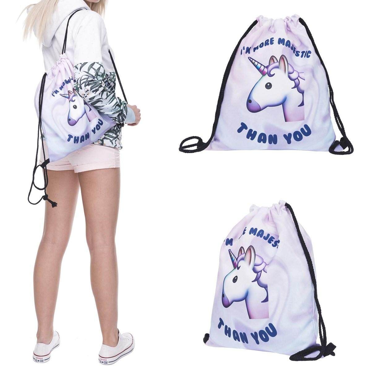 AU Women Drawstring Backpack School Rucksack Travel Bag Shoulder Satchel Handbag