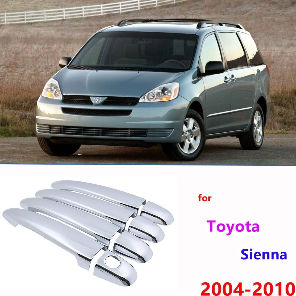Chrome Handles Cover Trim Set for Toyota Sienna XL20 20 2004~2010 Accessories Stickers Car Styling 2005 2006 2007 2008 2009