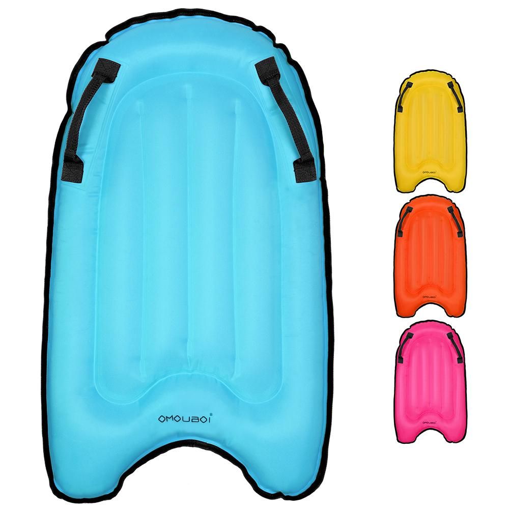 Inflatable Surfing Board with Handles Surfing Body Board Folding Beach Surfboard Lightweight Swimming Floating Mat Devices Kids Adults Surfboard Safety Beach Pool Toy