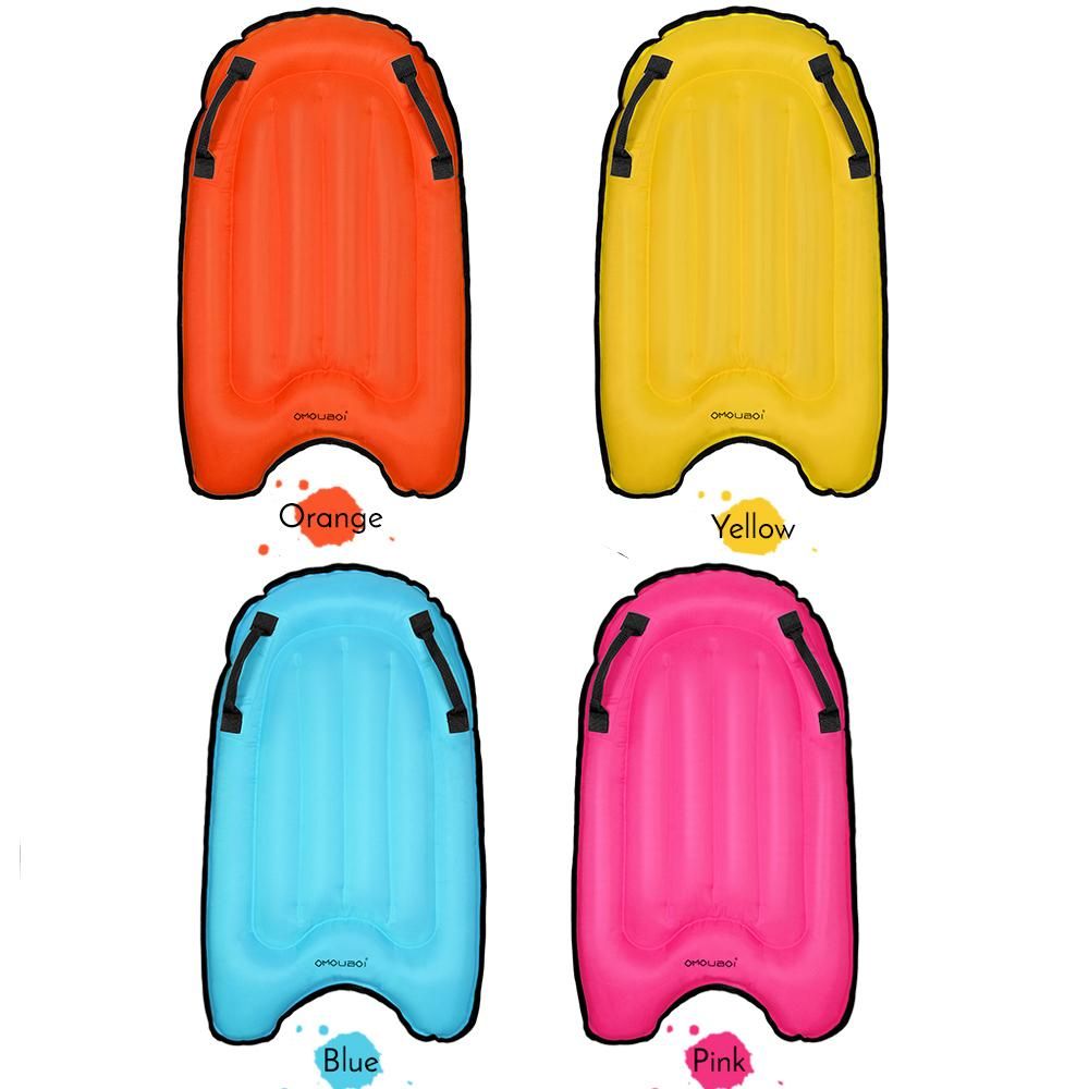 Inflatable Surfing Board with Handles Surfing Body Board Folding Beach Surfboard Lightweight Swimming Floating Mat Devices Kids Adults Surfboard Safety Beach Pool Toy
