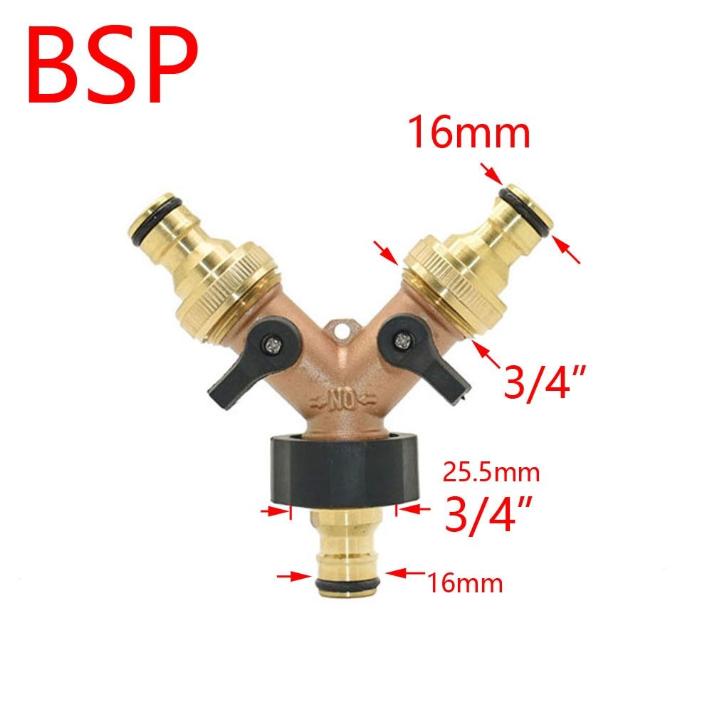 3/4 Inch 2/4-Way BrGarden Hose Splitter Garden Tap Y-Type Watering Connector Distributor For Outdoor Faucet
