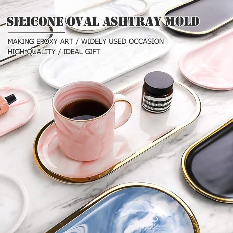 Silicone Oval Ashtray Mold Creative Coaster Epoxy Resin Mold DIY Jewelry Tray Tray, Perfect Gift for Craft Jewelry