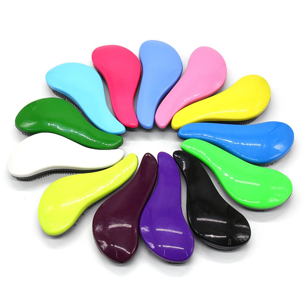 Detangler Comb Hair Brush For Natural Curly Straight Wet Or Dry Black