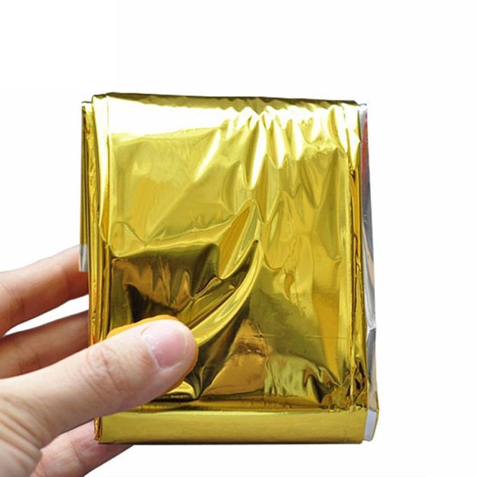 Waterproof Emergency Survival Blanket Outdoor Wild Rescue Blanket Sunscreen Gold