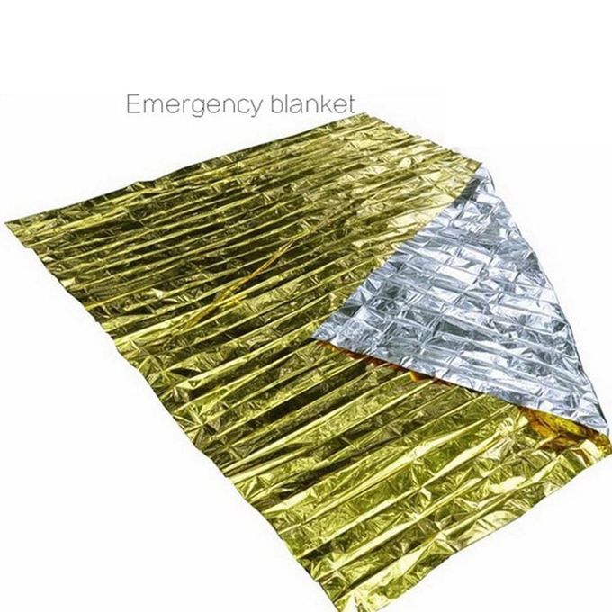 Waterproof Emergency Survival Blanket Outdoor Wild Rescue Blanket Sunscreen Gold