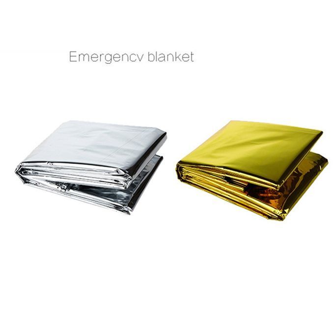 Waterproof Emergency Survival Blanket Outdoor Wild Rescue Blanket Sunscreen Gold