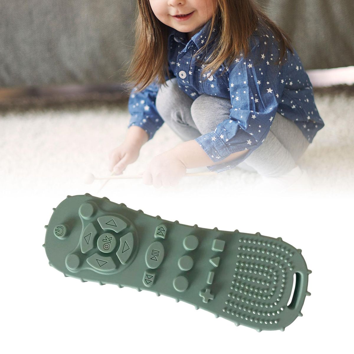Tv Remote Control Silicone  Teething Pure Light Green