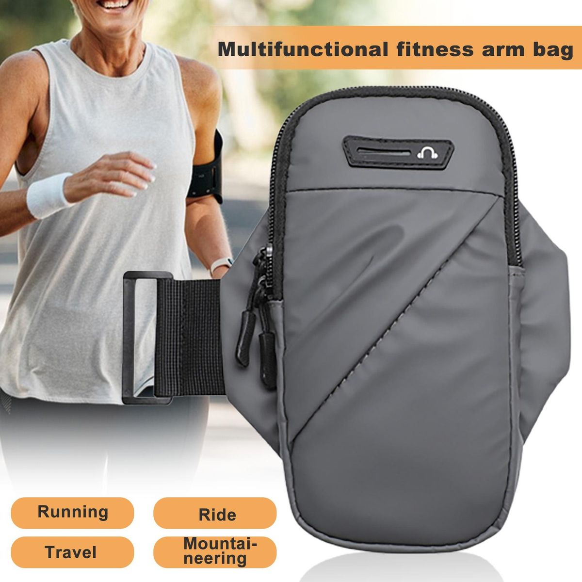 Gym Phone Holder Phone Holder Running Armband Grey