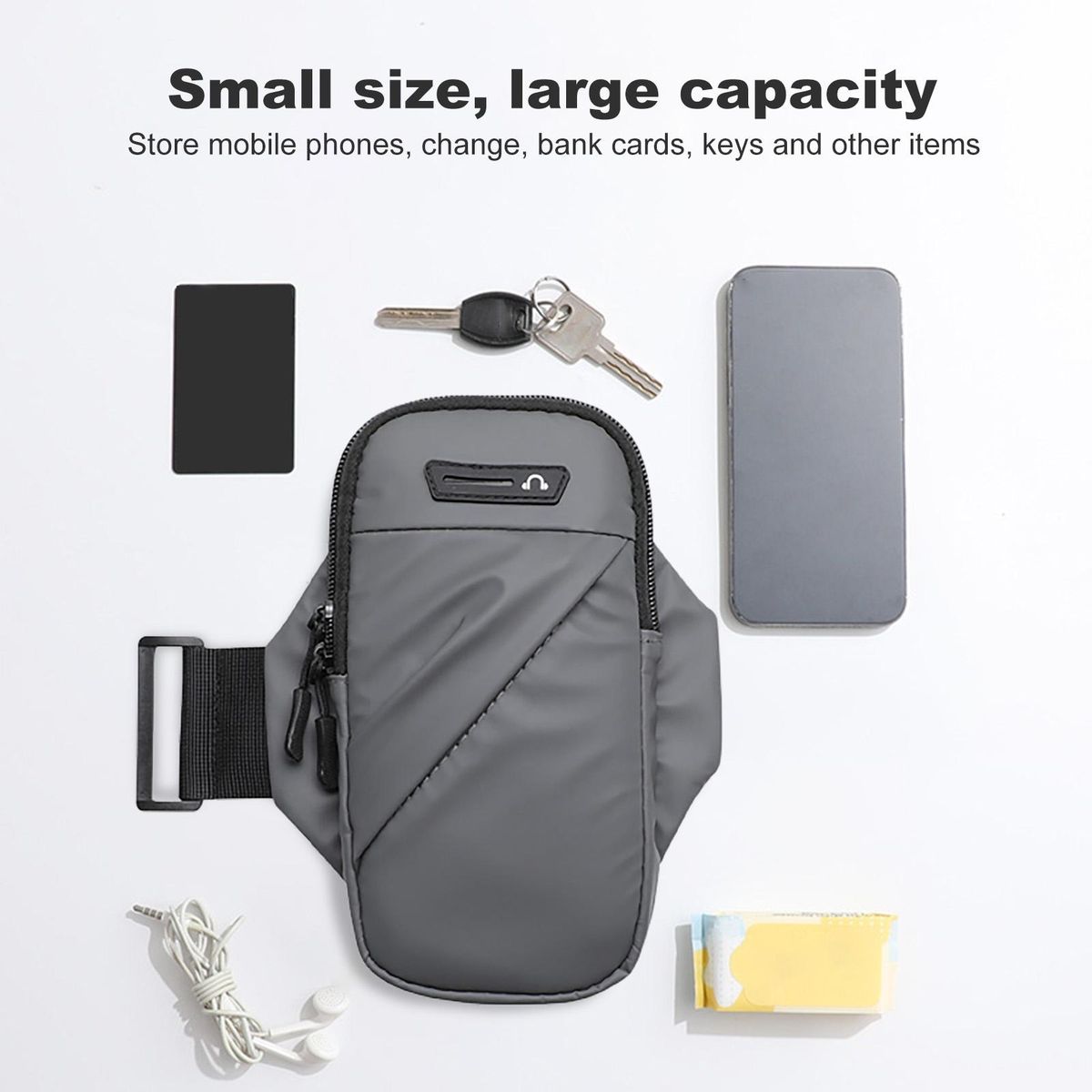 Gym Phone Holder Phone Holder Running Armband Grey
