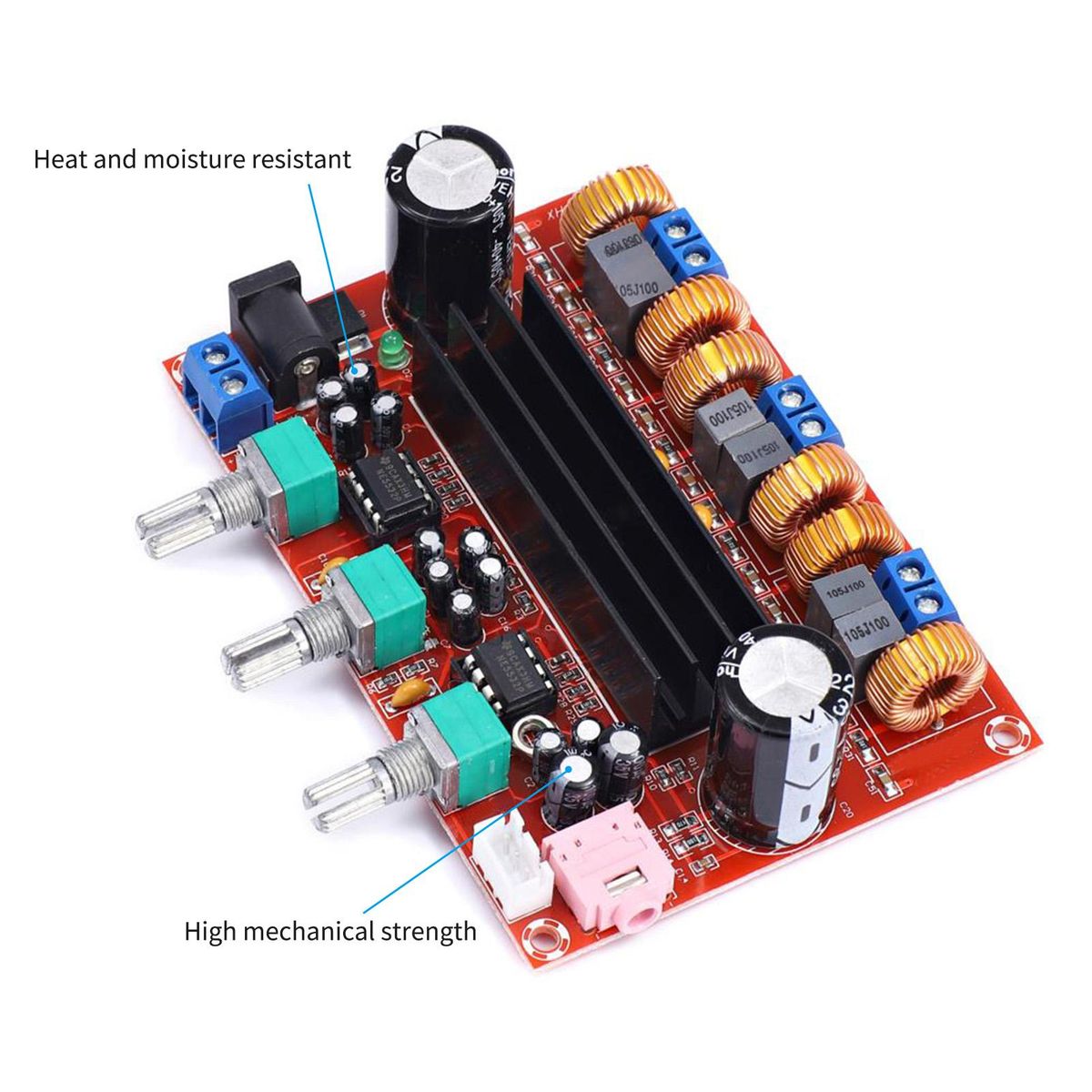 XH-M139 2.1 Channel Digital Amplifier Board Audio Power Amplifier TPA3116D2 2*50W+100W 12V-24V Wide Voltage
