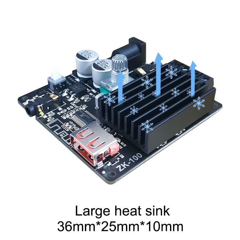 100W+100W Bluetooth 5.0 Amplifier Board Digital Audio Power ClD 20W~200W HiFi Stereo 2.0 Channel Music USB Sound Card AMP